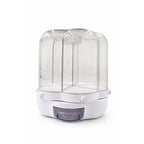 360° Rotating Dry Food Dispenser with Transparent Cover & Storage Compartments