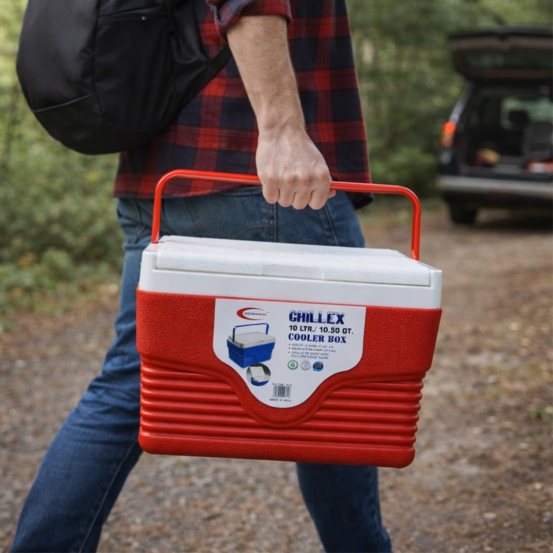 CHILLEX Premium Cooler box, Red and White, 66L, 32L, 10L, 5L Capacity, Insulated Ice Storage Containers