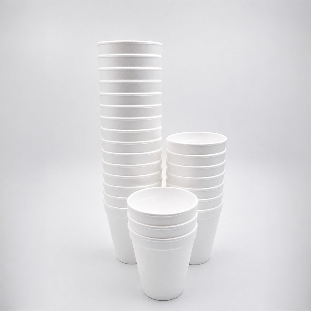 6 oz Foam Cups Disposable – White Cups for Hot & Cold Beverages, Lightweight Insulated Drinking Cups for Tea, Coffee, Juice, Party & Office Use