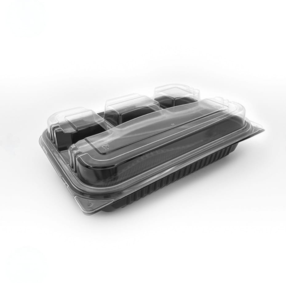 Imported 4-Compartment PP Black Microwavable Containers