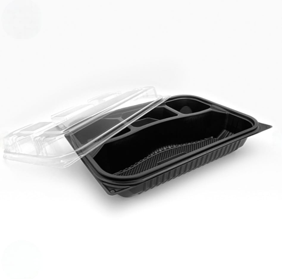 Imported 4-Compartment PP Black Microwavable Containers Secondary image