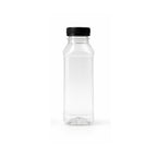 Premium 200ml Transparent Plastic Bottle with Black  Cap Pack of 10