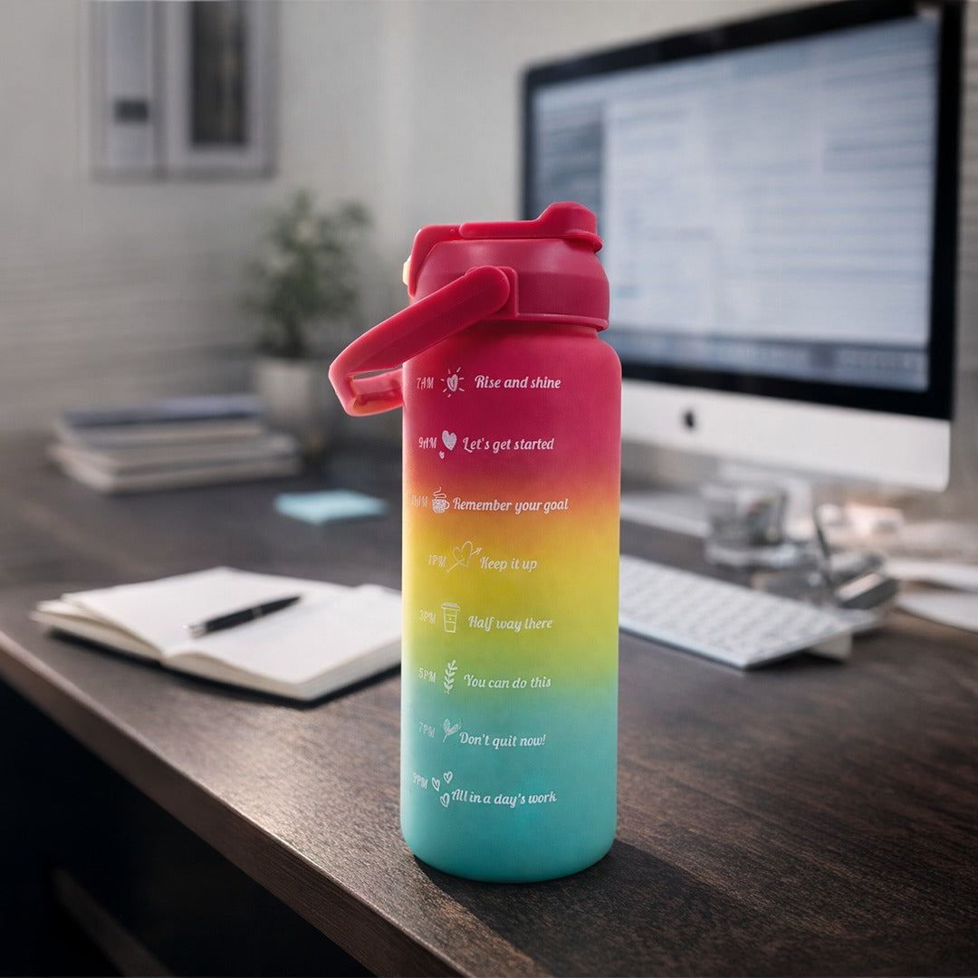 Colorful Reusable Water Bottle with Leakproof Lid – Portable BPA-Free Drinking Bottle for Gym, School, Office & Travel | Lightweight Durable Hydration Bottle for Kids & Adults