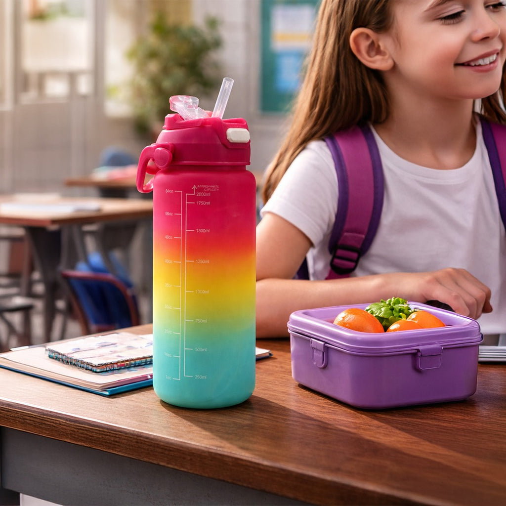 Colorful Reusable Water Bottle with Leakproof Lid – Portable BPA-Free Drinking Bottle for Gym, School, Office & Travel | Lightweight Durable Hydration Bottle for Kids & Adults