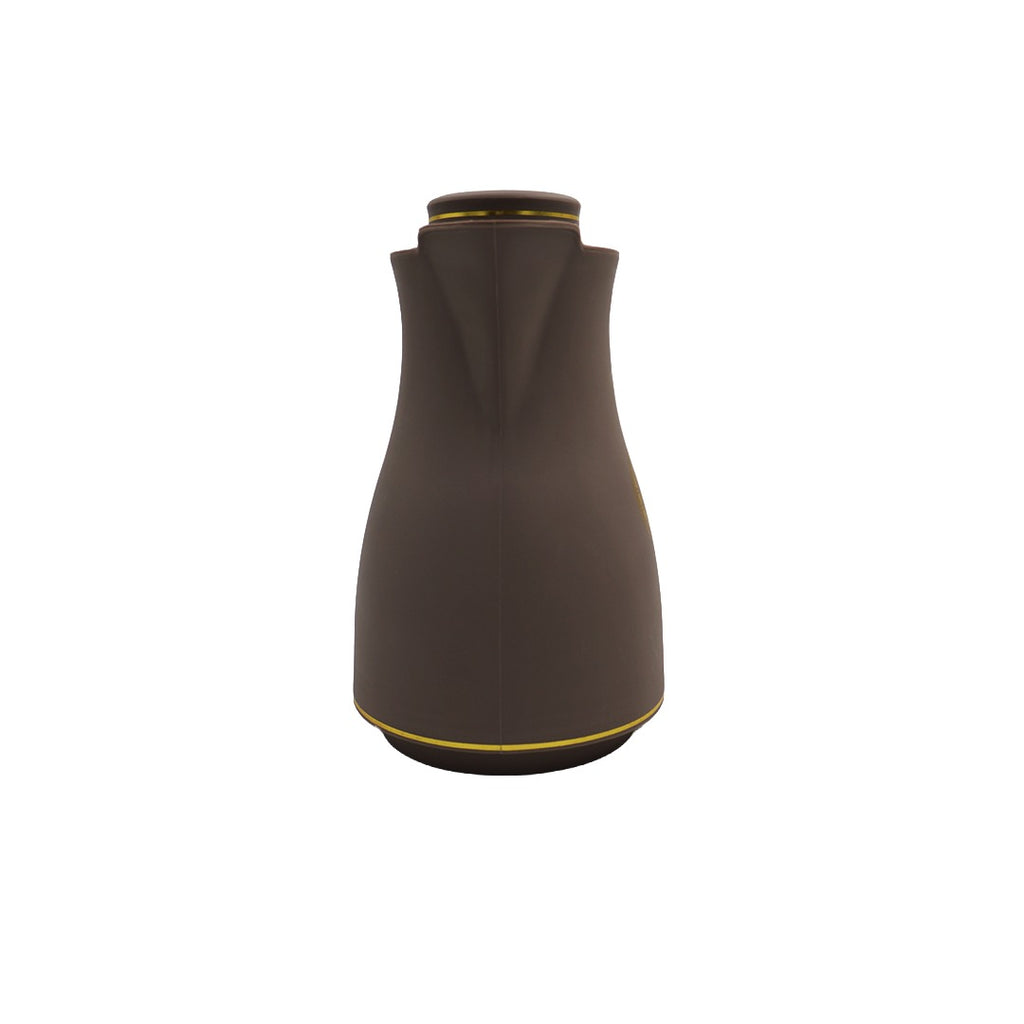 Luxury Arabic Coffee Thermos Flask – Brown & Gold Vacuum Insulated Coffee Pot for Arabic Coffee, Tea & Hot Beverages