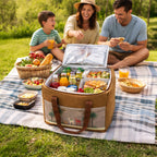 Insulated Thermal Cooler Bag with Compartments – Large Capacity Lunch & Food Storage Bag with Lid | Leakproof, Reusable Hot & Cold Storage Bag for Travel, Picnic & Grocery