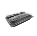 Rectangular Black Sushi Trays with PET Lids – Wholesale