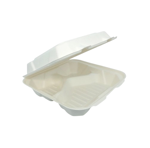 3-Compartment Biodegradable Meal Boxes – Wholesale 400 Pack