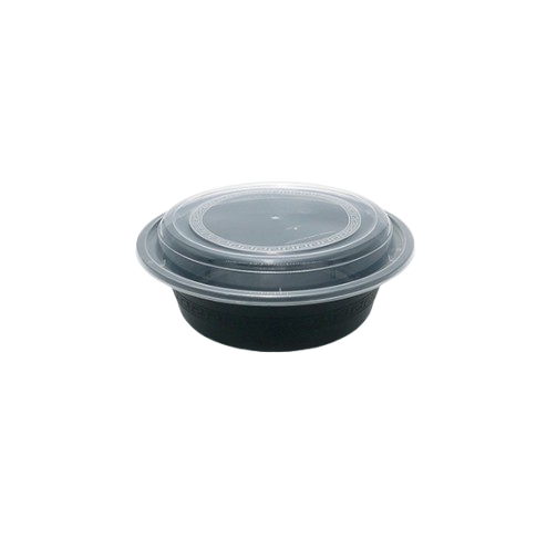 Black Round Microwavable Bowls with Lids – Bulk Supply Main image