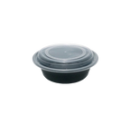 Black Round Microwavable Bowls with Lids – Bulk Supply