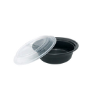 Black Round Microwavable Bowls with Lids – Bulk Supply