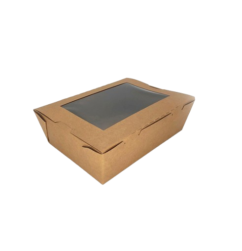 Medium Kraft Paper Boxes with Window – 200 Pack Wholesale Main image