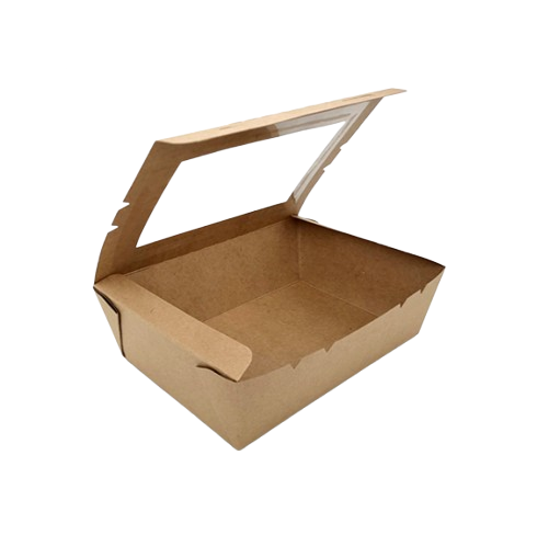 Medium Kraft Paper Boxes with Window – 200 Pack Wholesale