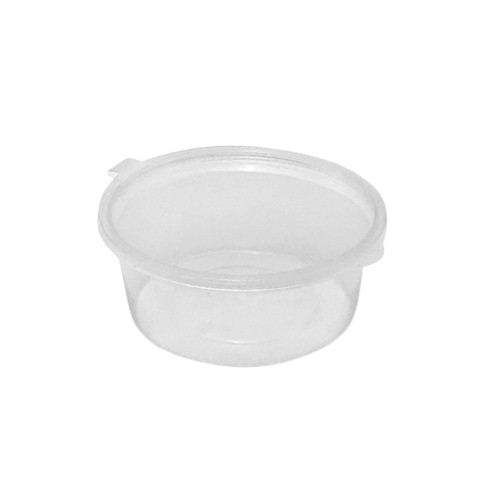 Clear Round Sauce Cups with Hinged Lid (1/2/4 oz) – Bulk