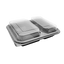 2-Compartment PP Black Microwavable Containers – Bulk