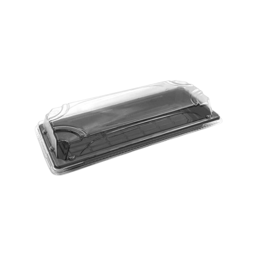 Rectangular Black Sushi Trays with PET Lids – Wholesale Main image