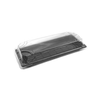 Rectangular Black Sushi Trays with PET Lids – Wholesale