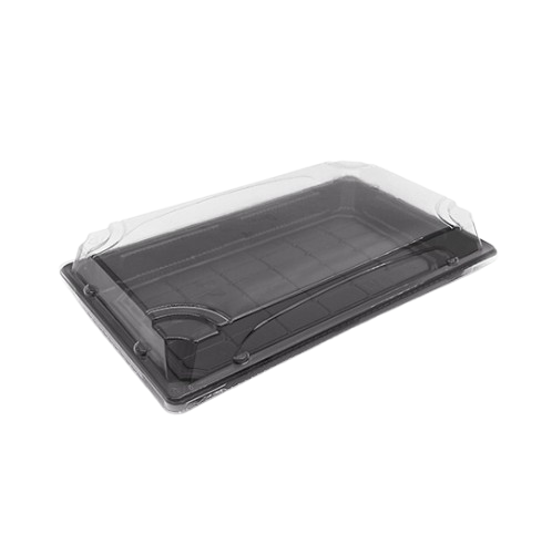 Rectangular Black Sushi Trays with PET Lids – Wholesale Secondary image