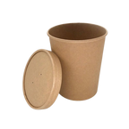 20 oz Kraft Paper Soup Cups with Lids – 500 Pack Wholesale