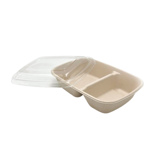 2-Compartment Biodegradable Bento Boxes – 300 Pack Wholesale Secondary image